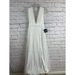 Soieblu NWT Celestial Star White Tulle Maxi Fairycore Formal Dress Size Small